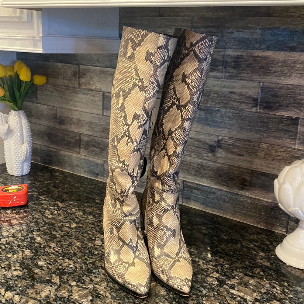 Dolce vita snake skin knee boots